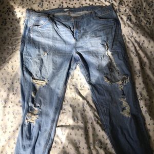 ripped blue jeans